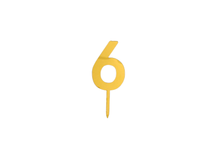 Plastové zlaté číslo 6